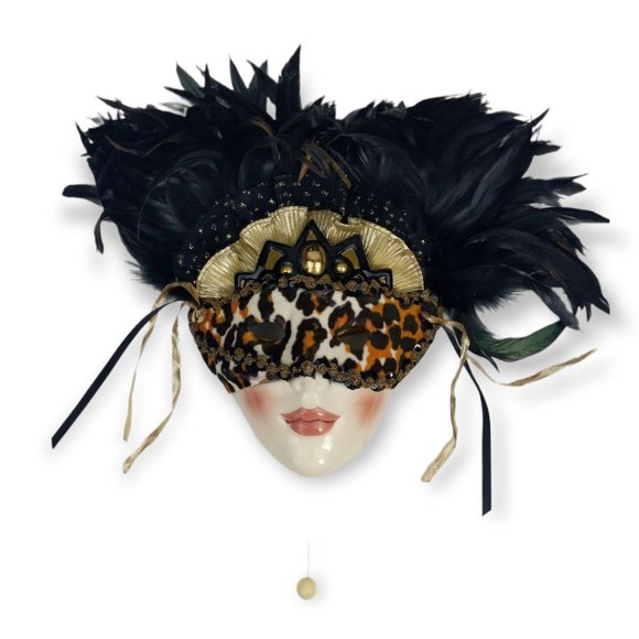 Venetian Mask Ceramic Music Box plays Born Free Wall Decor - Picture 2 of 8